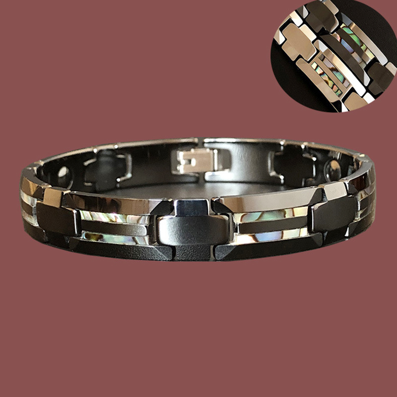 Ceramic Link Bracelet - 10mm Havey Punk noir Bracelet en