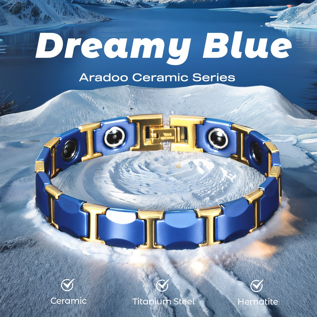 Ceramic Link Bracelet - Bracelet en céramique bleu rêveur, en