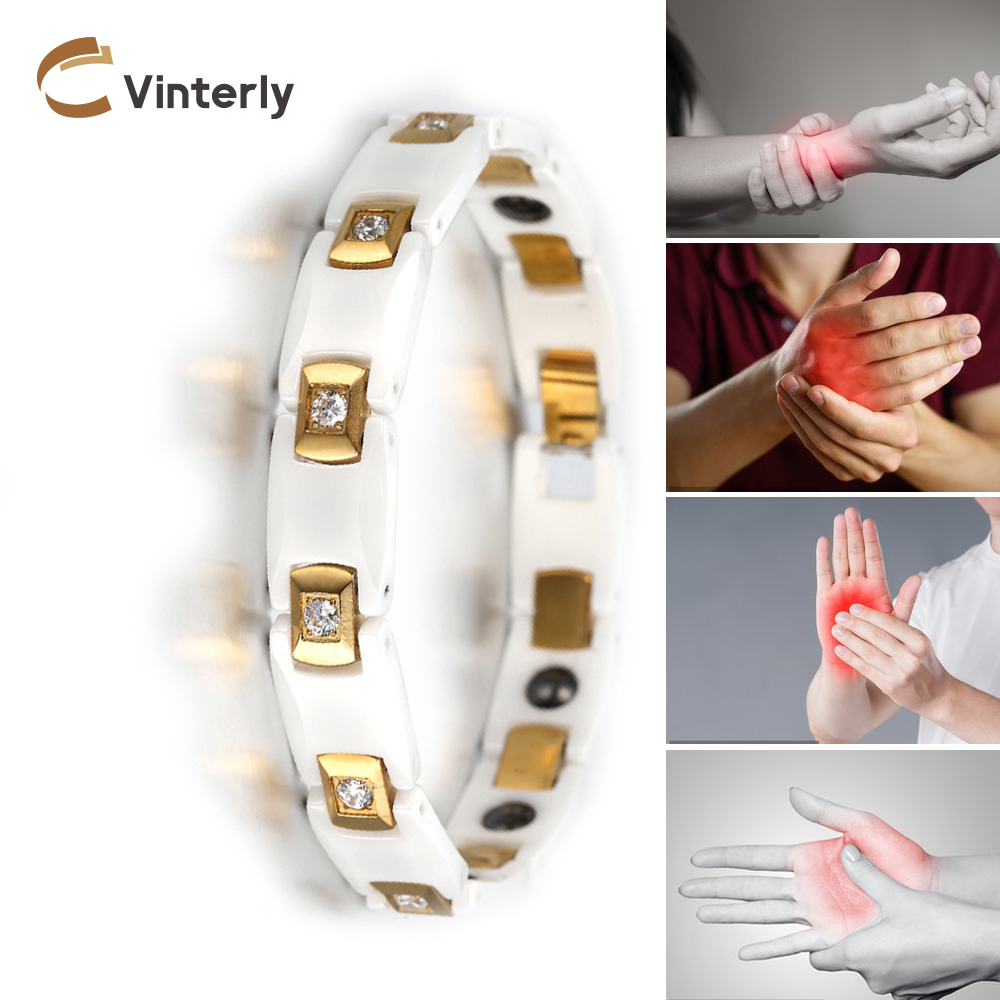 Ceramic Link Bracelet - Vinterly-Bracelets en pierre CZ AAA pour