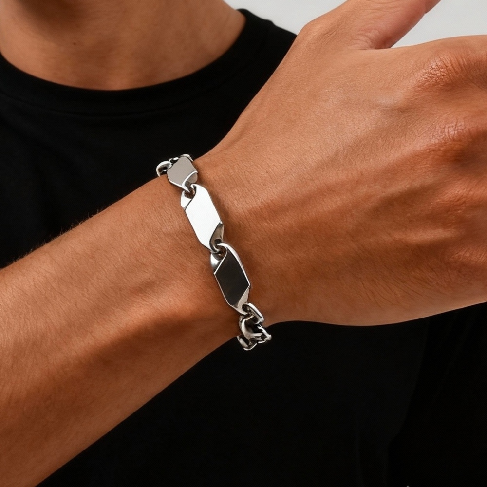 Ceramic Link Bracelet - Bracelet chaîne Punk en acier inoxydable