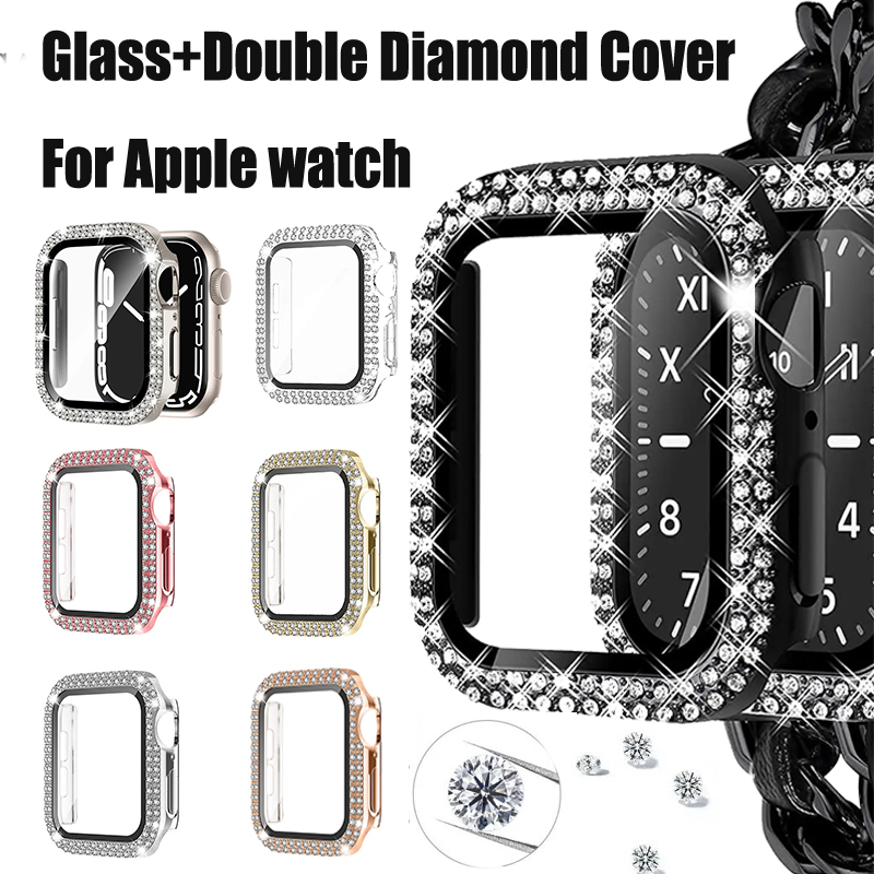 Smartwatch Band Accessories - Verre + couvercle en diamant pour