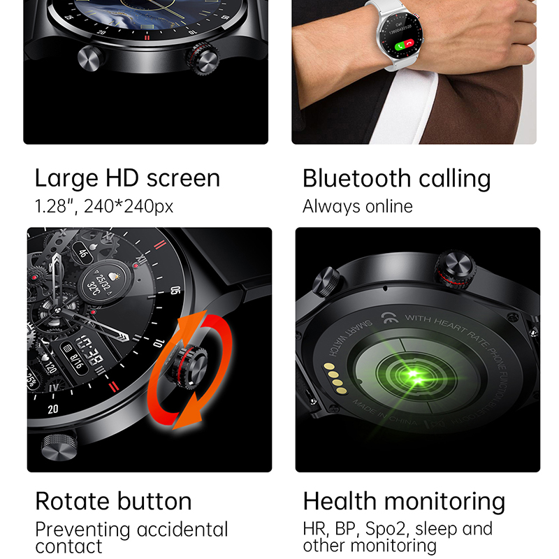 GPS ECG + PPG Bluetooth appel  - Smartwatch Custom avis et prix