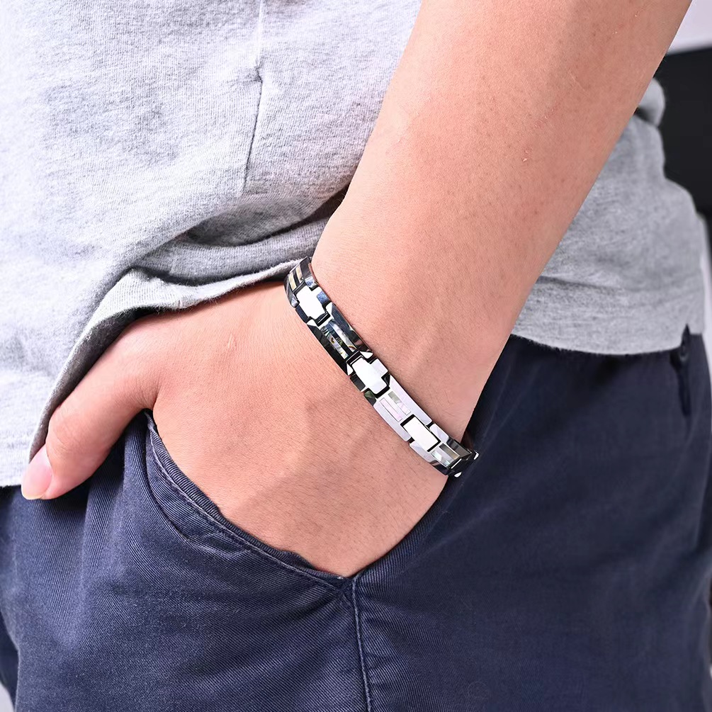 10mm Havey Punk noir Bracelet  - Ceramic Link Bracelet avis et prix