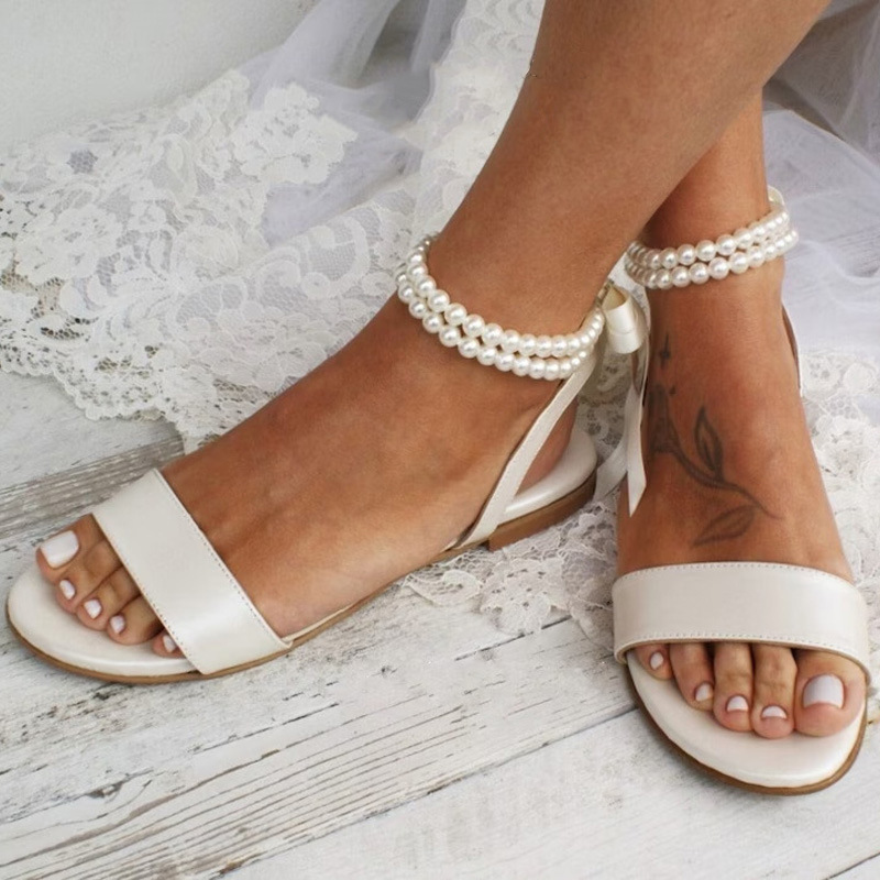 Sandales plates d'été pour fem - Leather Classic Strap avis et prix
