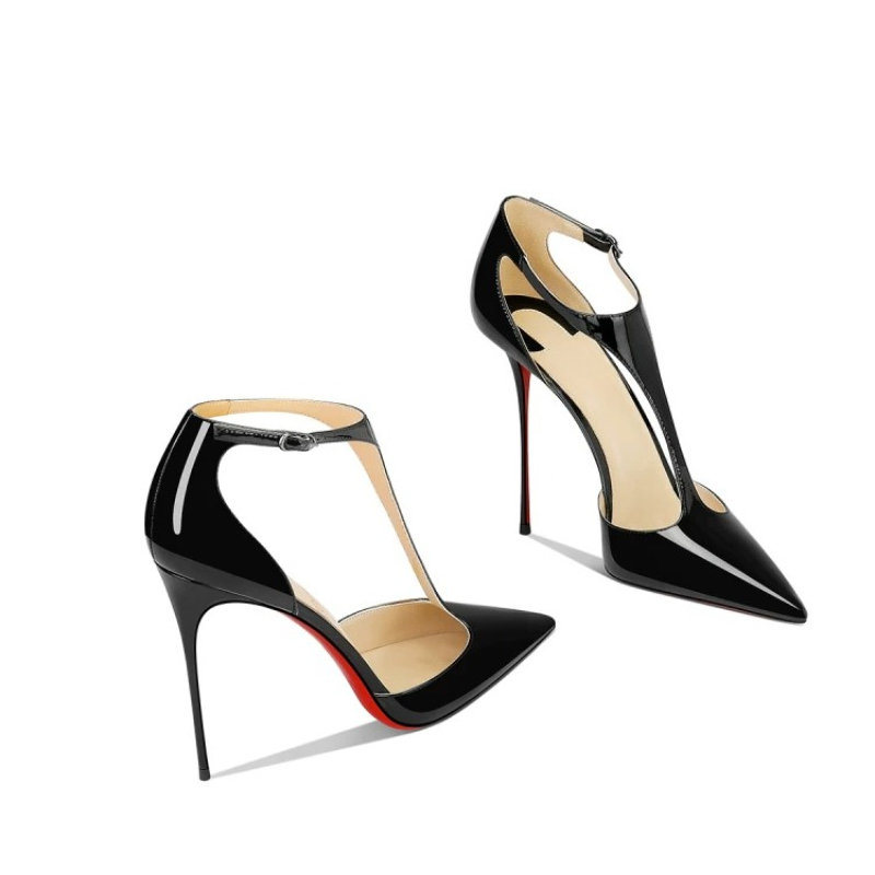 Escarpins noirs vernis à bout  - Leather Classic Strap avis et prix