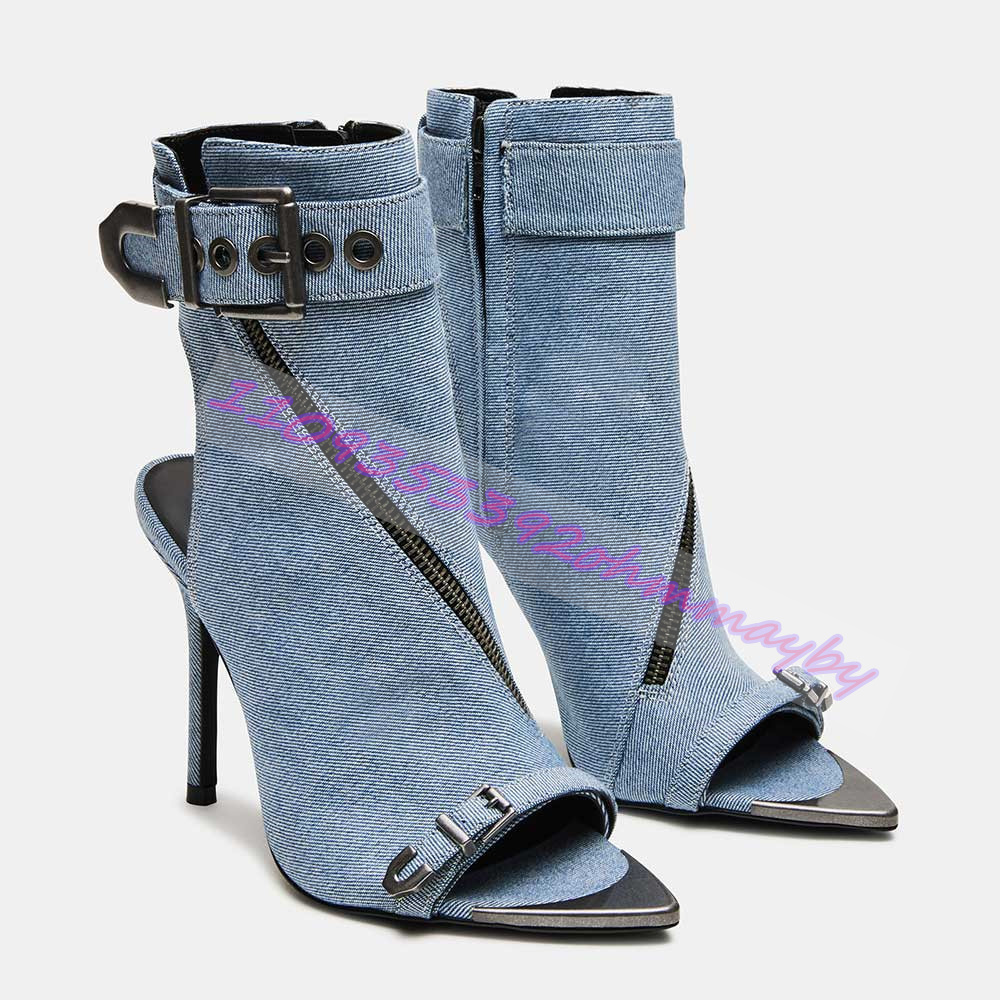 Bottines d'été en jean bleu à  - Leather Classic Strap avis et prix