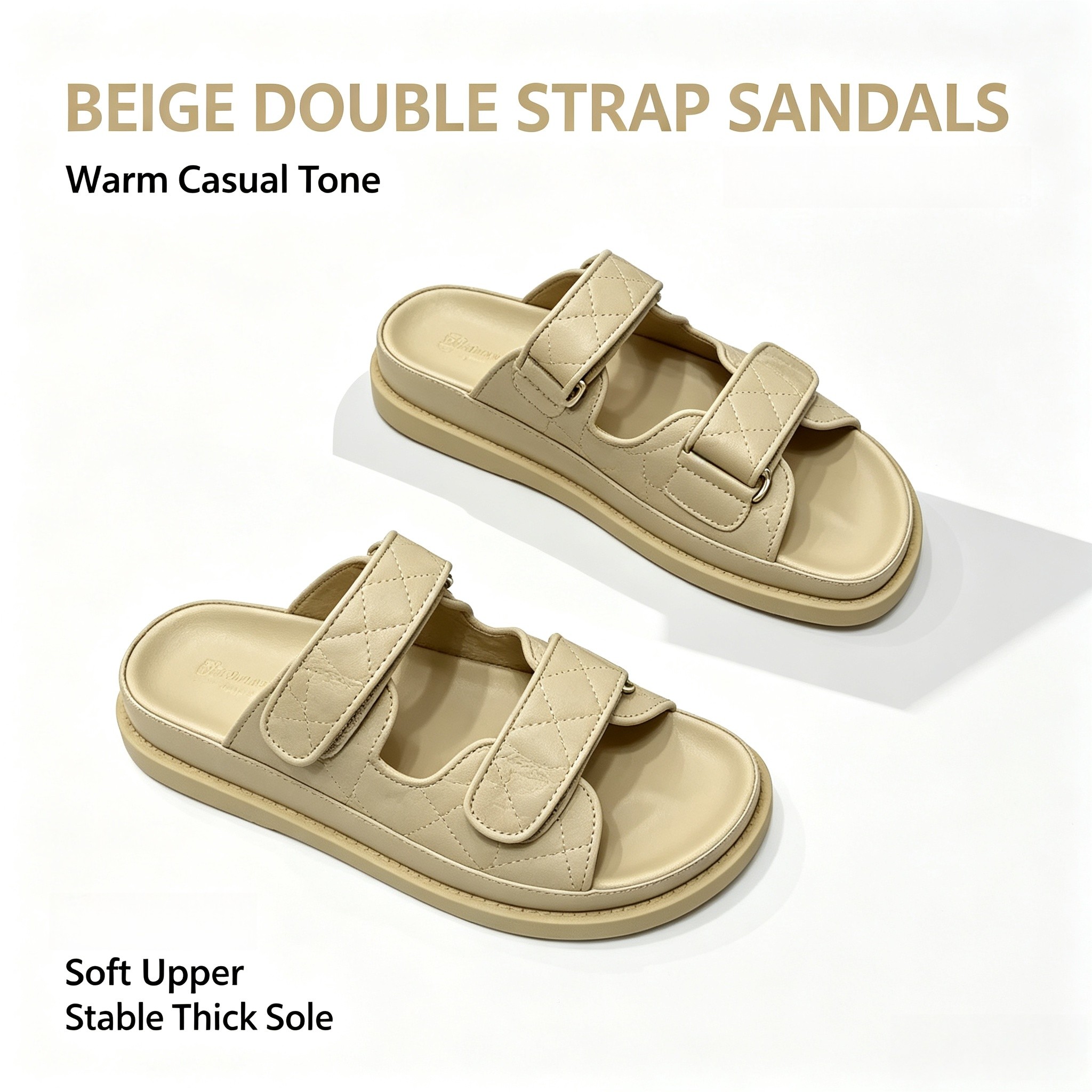 Sandales de plage matelassées  - Leather Classic Strap avis et prix