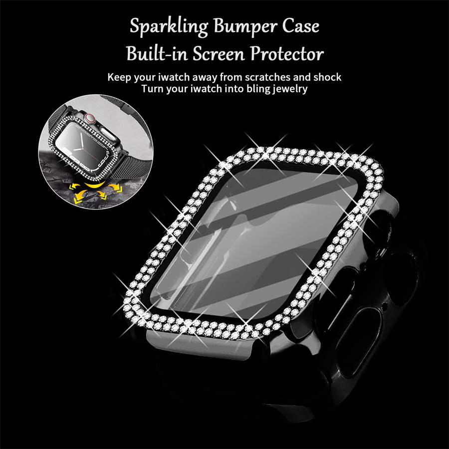 Couverture en diamant pour boî - Smartwatch Band Accessories avis et prix