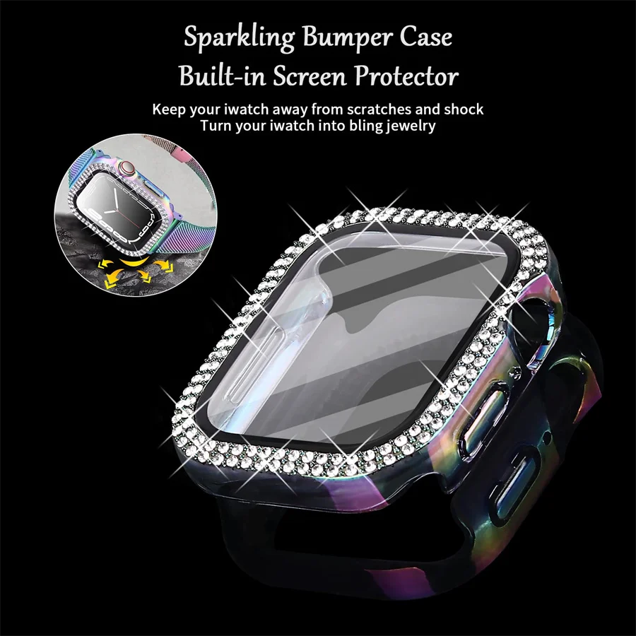 Couverture en diamant pour boî - Smartwatch Band Accessories avis et prix