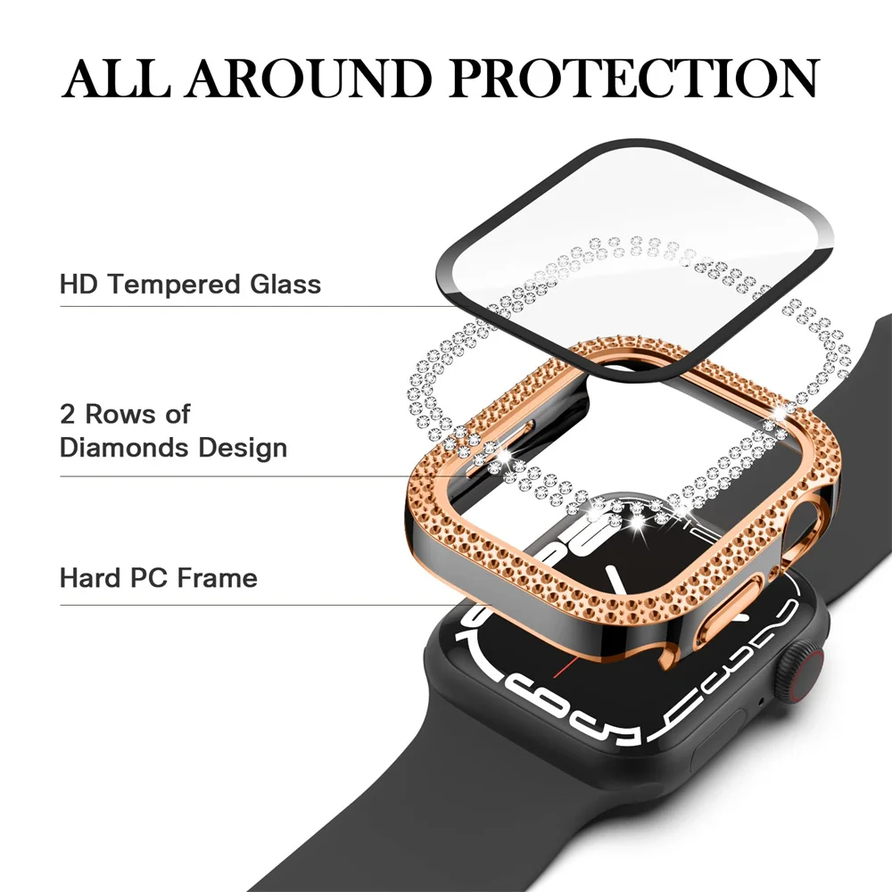 Couverture en diamant pour boî - Smartwatch Band Accessories avis et prix